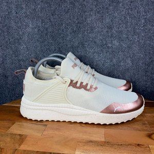 Puma Pacer Womens 9 Shoes White Metallic Ivory Athletic Sneakers